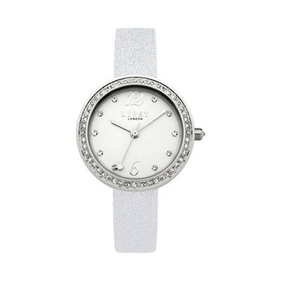 Ladies silver metallic strap watch lp471